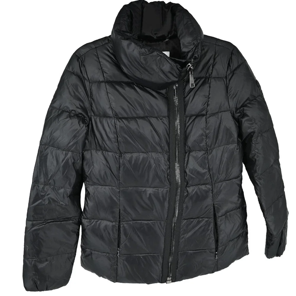 CALVIN KLEIN Women's Asymmetric Zip Front Down Coat Jacket size: S - Picture 4 of 9